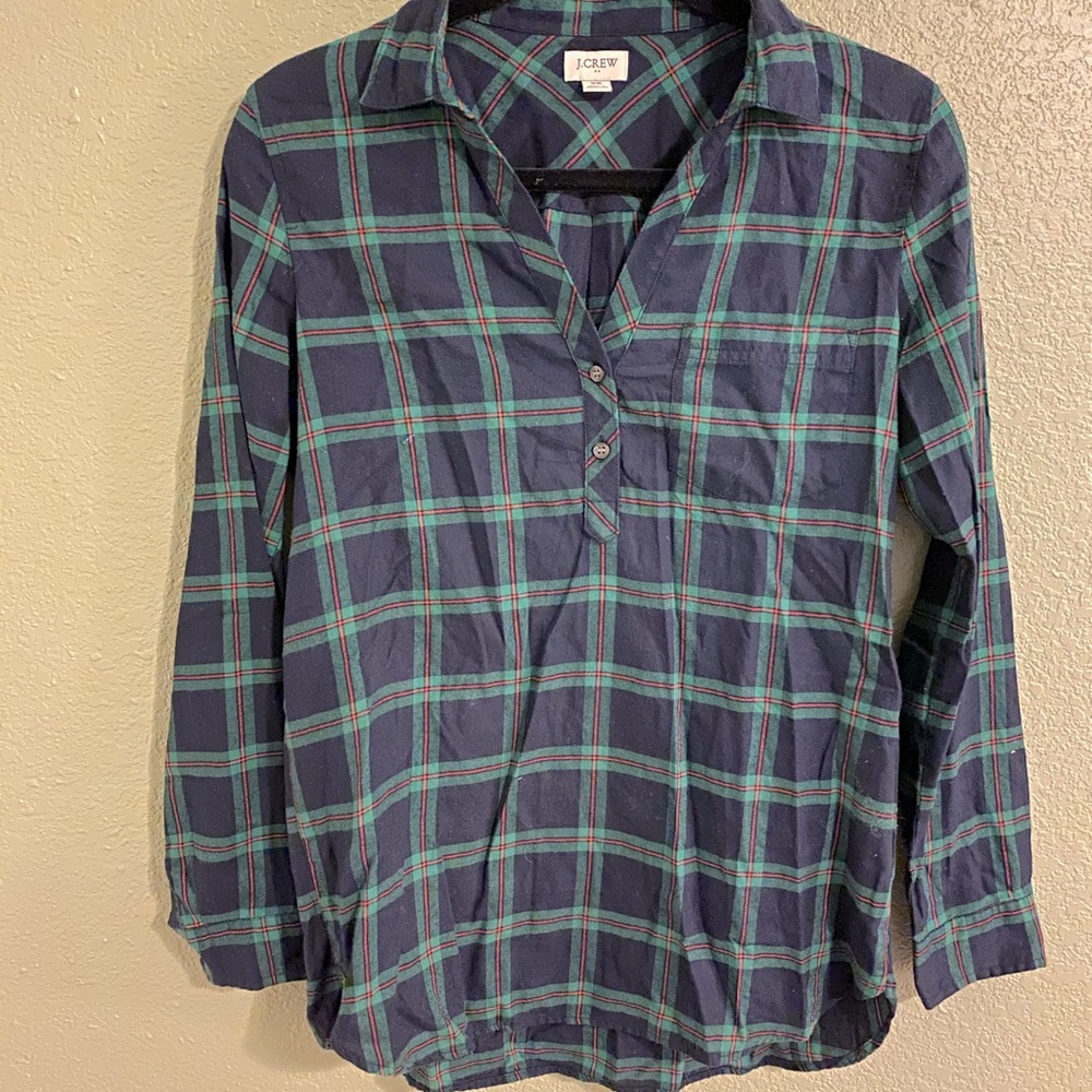 J. Crew flannel popover